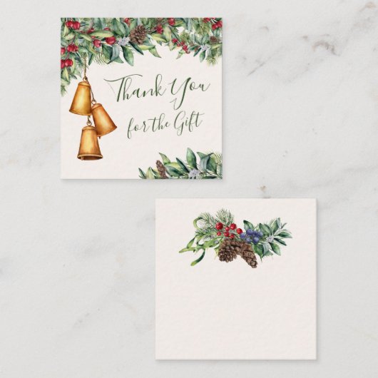 クリスマスプレゼントありがとう スクエア名刺 (正面/裏面)