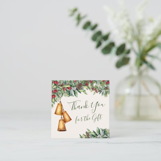 クリスマスプレゼントありがとう スクエア名刺 (スタンド正面)