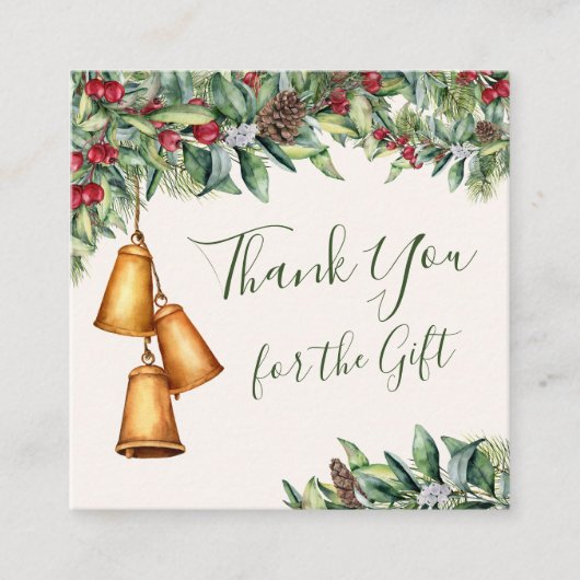 クリスマスプレゼントありがとう スクエア名刺 (正面)