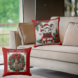 クリスマスプレゼントおよびマウス装飾用クッション クッション