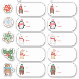 クリスマスプレゼントから15pcかわいい水彩子供 シール