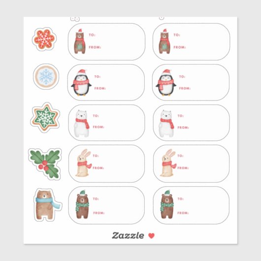 クリスマスプレゼントから15pcかわいい水彩子供 シール (シート)