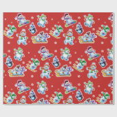 クリスマスプレゼントが冬のスノーフォークを包む。3 ラッピングペーパー (フラット)