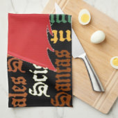 クリスマスプレゼントが素敵な日と良い夜を キッチンタオル (四つ折り)