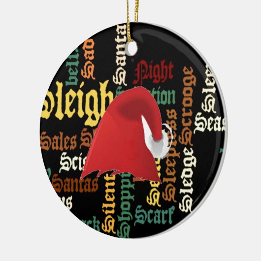 クリスマスプレゼントが素敵な日と良い夜を セラミックオーナメント (左)