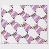 クリスマスプレゼントが贈られるピンクの車 ラッピングペーパー (フラット)