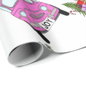 クリスマスプレゼントが贈られるピンクの車 ラッピングペーパー (ロールコーナー)