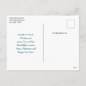 クリスマスプレゼントが贈られる可愛いテディベア シーズンポストカード (裏面)