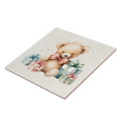 クリスマスプレゼントが贈られる可愛いテディベア タイル (側面)