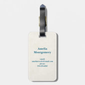 クリスマスプレゼントが贈られる可愛いテディベア ラゲッジタグ (裏面縦)