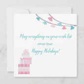 クリスマスプレゼントが贈られる可愛いラマ (裏面)