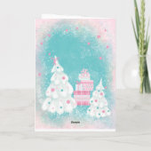 クリスマスプレゼントが贈られる可愛いラマ シーズンカード (裏面)