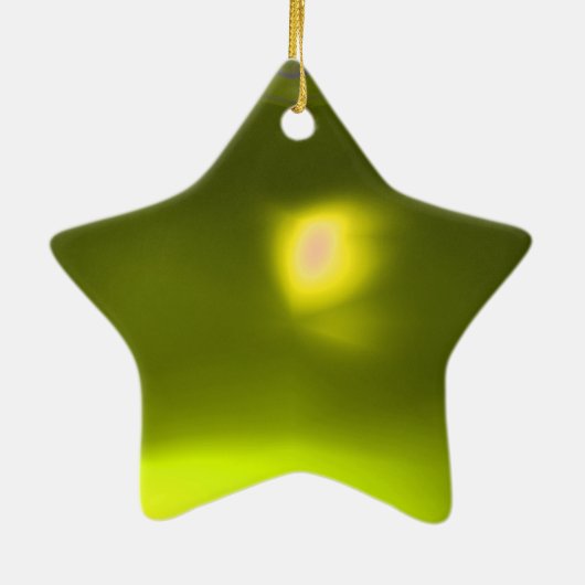 クリスマスプレゼントとおもちゃが付いたサンタ黄色い星 セラミックオーナメント (裏面)