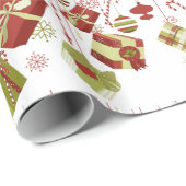 クリスマスプレゼントとオーナメントラッピング紙 ラッピングペーパー (ロールコーナー)