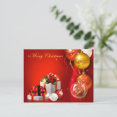 クリスマスプレゼントとオーナメント シーズンポストカード (スタンド正面)