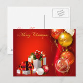 クリスマスプレゼントとオーナメント シーズンポストカード (正面/裏面)