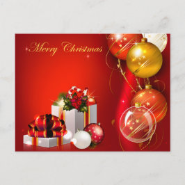 クリスマスプレゼントとオーナメント シーズンポストカード