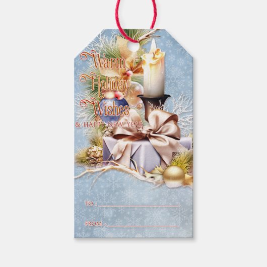クリスマスプレゼントとキャンドルウォーミングホリデーのご希望 ギフトタグ (正面)