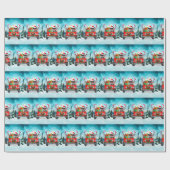 クリスマスプレゼントとシュナウザー犬 ラッピングペーパー (フラット)