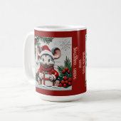 クリスマスプレゼントとネズミ カスタマイズ可能 コーヒーマグカップ (正面左)