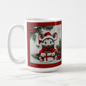 クリスマスプレゼントとネズミ カスタマイズ可能 コーヒーマグカップ (左)