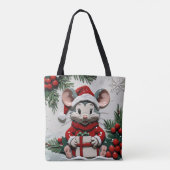 クリスマスプレゼントとネズミ トートバッグ (裏面)