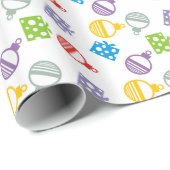 クリスマスプレゼントとボールパターンの休日 ラッピングペーパー (ロールコーナー)