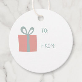 クリスマスプレゼントとメッセージカード フェイバータグ