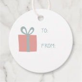 クリスマスプレゼントとメッセージカード フェイバータグ (正面)