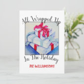 クリスマスプレゼントと写真 シーズンカード (スタンド正面)