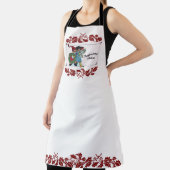 クリスマスプレゼントと赤いフローラを持つ子供 エプロン (インサイチュ)