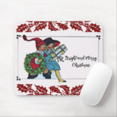 クリスマスプレゼントと赤いフローラを持つ子供 マウスパッド (マウス)