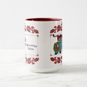 クリスマスプレゼントと赤いフローラを持つ子供 マグカップ (中央)