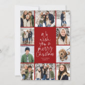 クリスマスプレゼントに写真１０枚の コラージュを贈ります シーズンカード (正面)