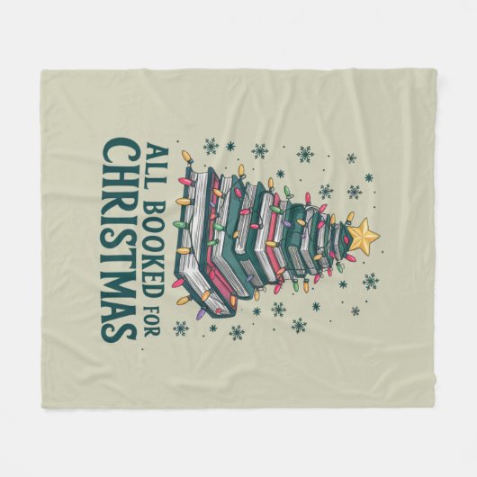 クリスマスプレゼントに図書館員ラバーにぴったり フリースブランケット (正面(横))