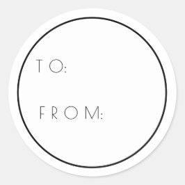クリスマスプレゼントに対してミニマリストの白い黒 ラウンドシール