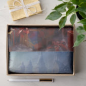 クリスマスプレゼントに微笑む可愛いサンタクロース 薄葉紙 (ギフト)