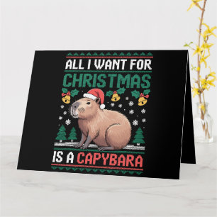 クリスマスプレゼントに欲しいのはカピバラの動物の贈り物だけ カード