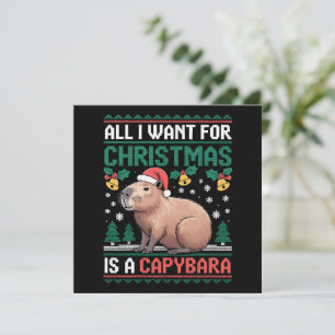 クリスマスプレゼントに欲しいのはカピバラの動物の贈り物だけ シーズンカード