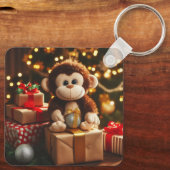 クリスマスプレゼントに登場するかわいいサル キーホルダー (裏面)