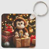 クリスマスプレゼントに登場するかわいいサル キーホルダー (裏面)