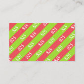 クリスマスプレゼントに負担$25ギフト券 割引カード (裏面)