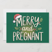 クリスマスプレゼントに赤ちゃんを授かりました！妊娠発表 シーズンカード (正面)