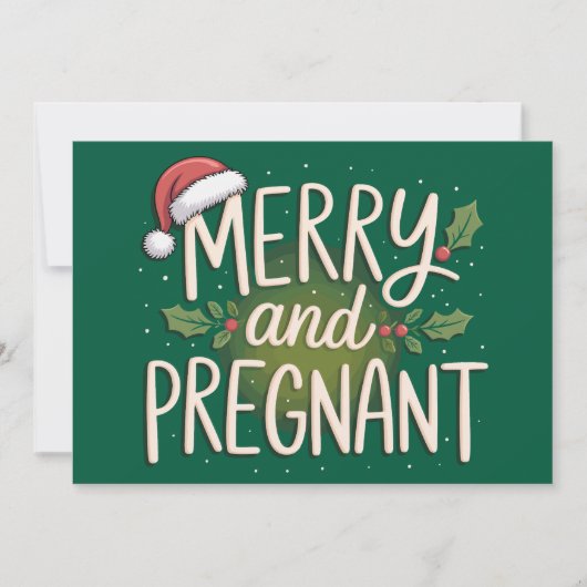クリスマスプレゼントに赤ちゃんを授かりました！妊娠発表 シーズンカード (正面)