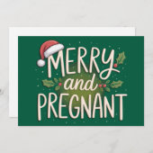 クリスマスプレゼントに赤ちゃんを授かりました！妊娠発表 シーズンカード (正面/裏面)