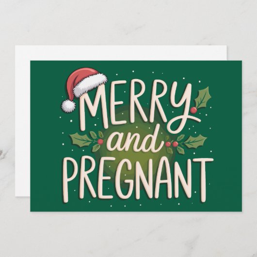 クリスマスプレゼントに赤ちゃんを授かりました!妊娠発表 シーズンカード (正面/裏面)