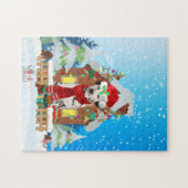 クリスマスプレゼントのあるダルマチアの犬 ジグソーパズル (横)