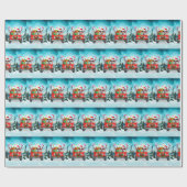 クリスマスプレゼントのあるダルマチアの犬 ラッピングペーパー (フラット)