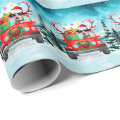 クリスマスプレゼントのあるダルマチアの犬 ラッピングペーパー (ロールコーナー)
