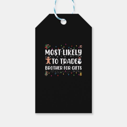 クリスマスプレゼントのために兄と交換する可能性が最も高い ギフトタグ (正面)